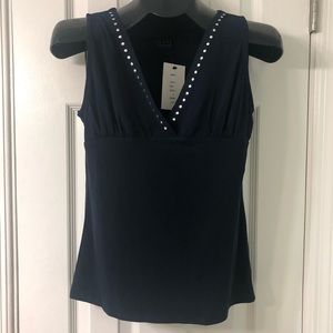Due Per Due Navy Sleeveless Top size Medium